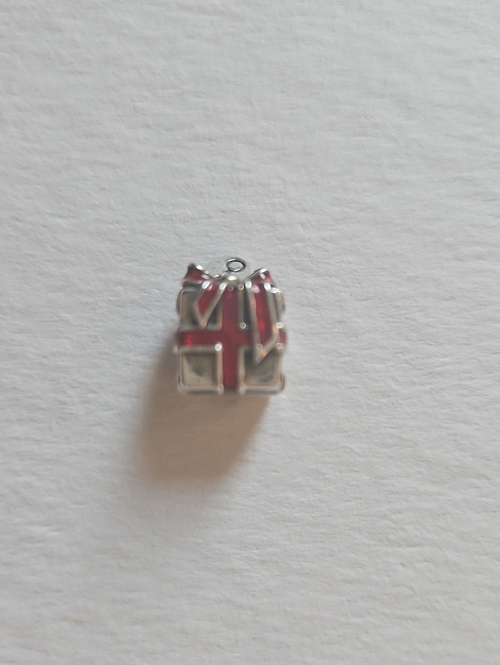 Pandora Sterling Silver Gift Box Charm with Red Bow